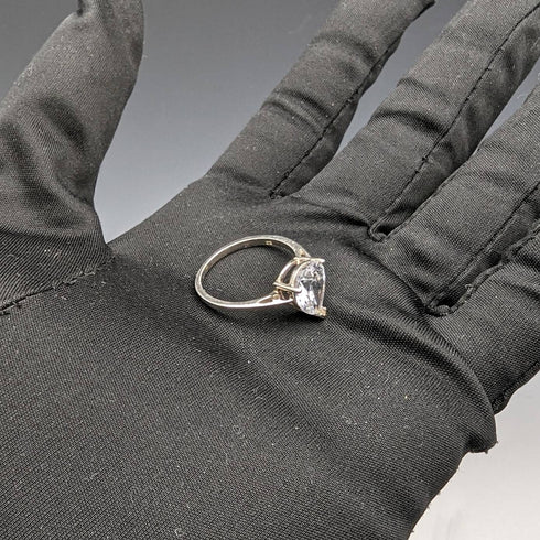 ヴィンテージ ジュエリー ドロップ型ジルコニア スターリングシルバーリング